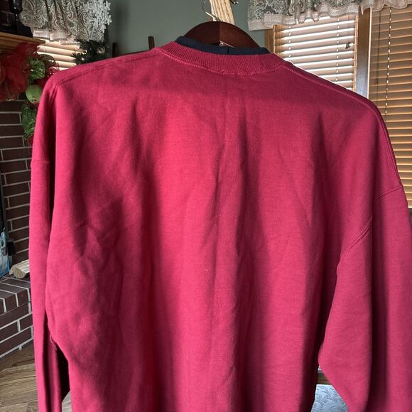 Vintage Christmas Sweatshirt Embroidered CARDINALS 90’s Crewneck XL COTTAGECORE - Picture 5 of 5